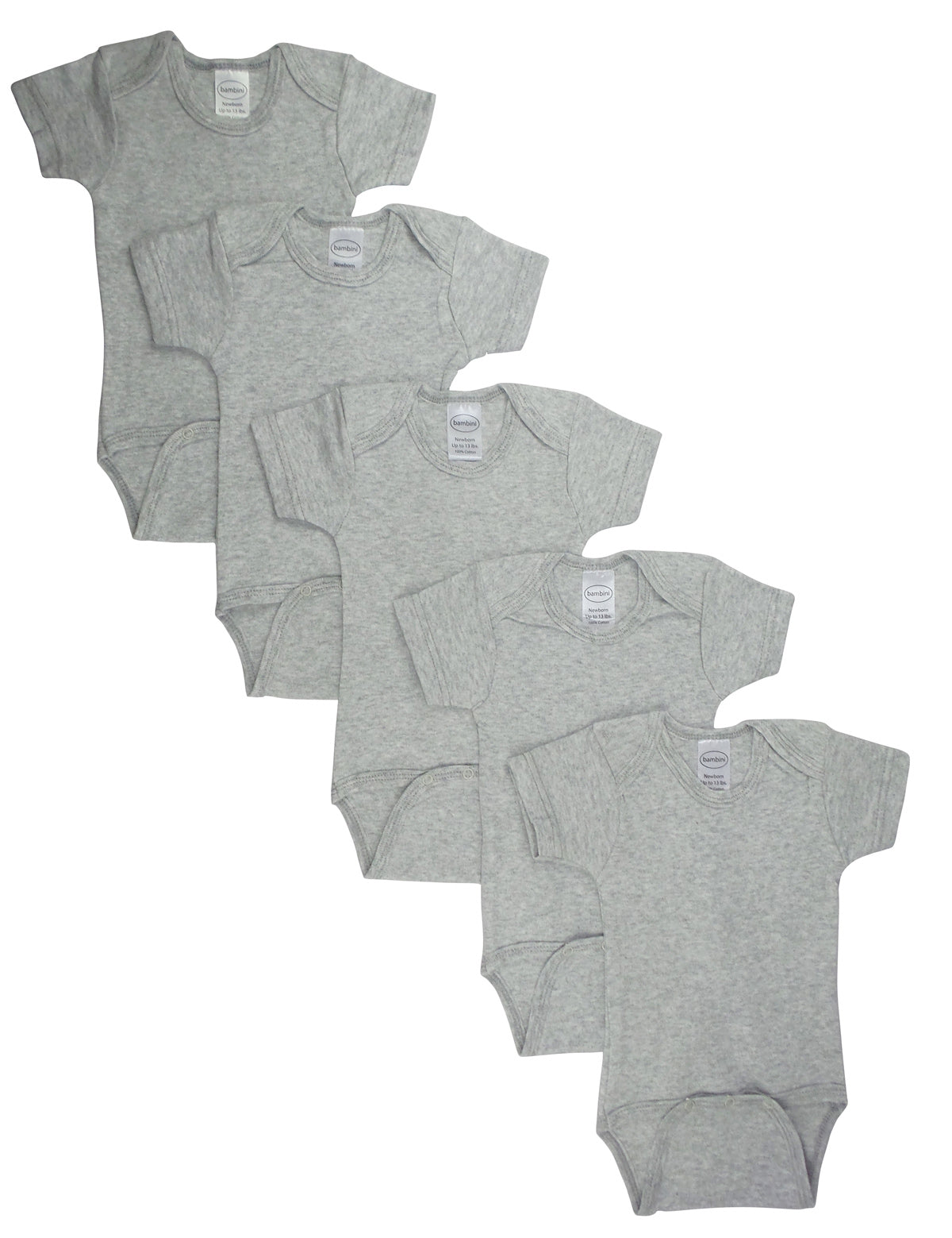 Grey Bodysuit Onezies (Pack of 5)