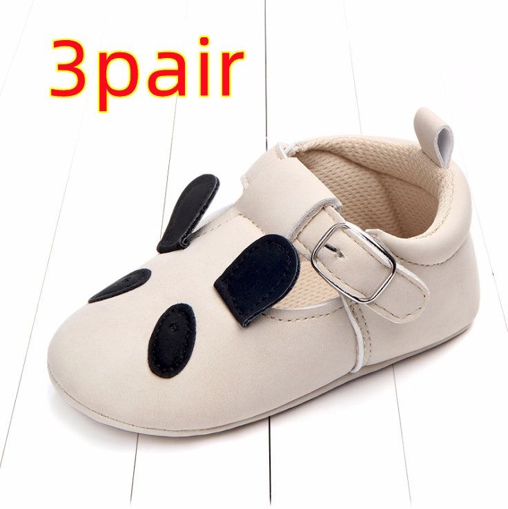 autumn cartoon animal baby shoes matte leather Animal Leather Shoes