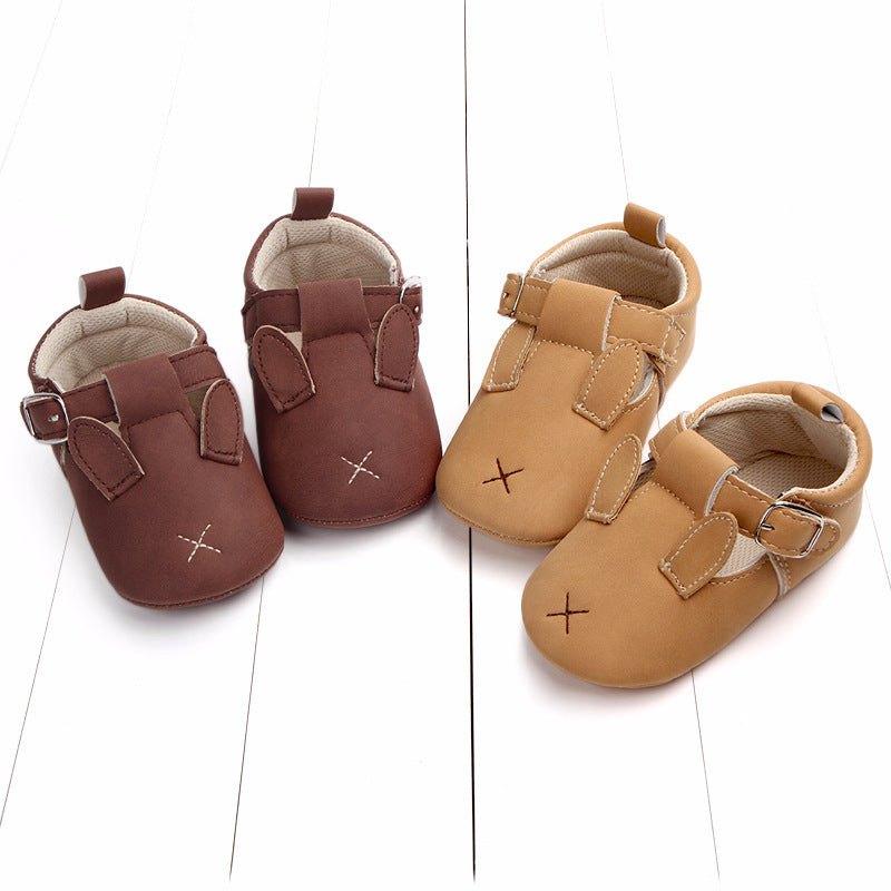 autumn cartoon animal baby shoes matte leather Animal Leather Shoes