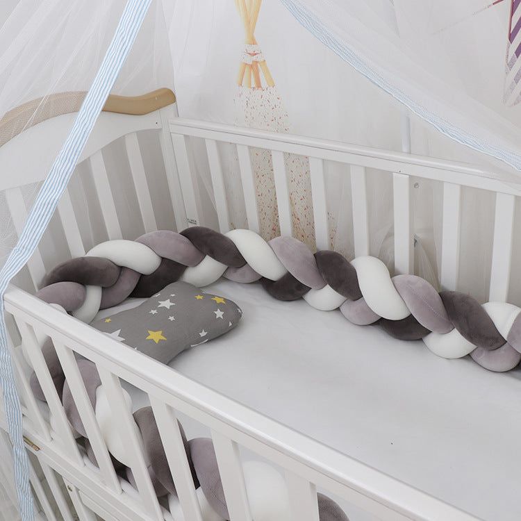 Infant cuna Bebe lit Crib Protector Cot Bumper Room Decor Braid Knot Pillow