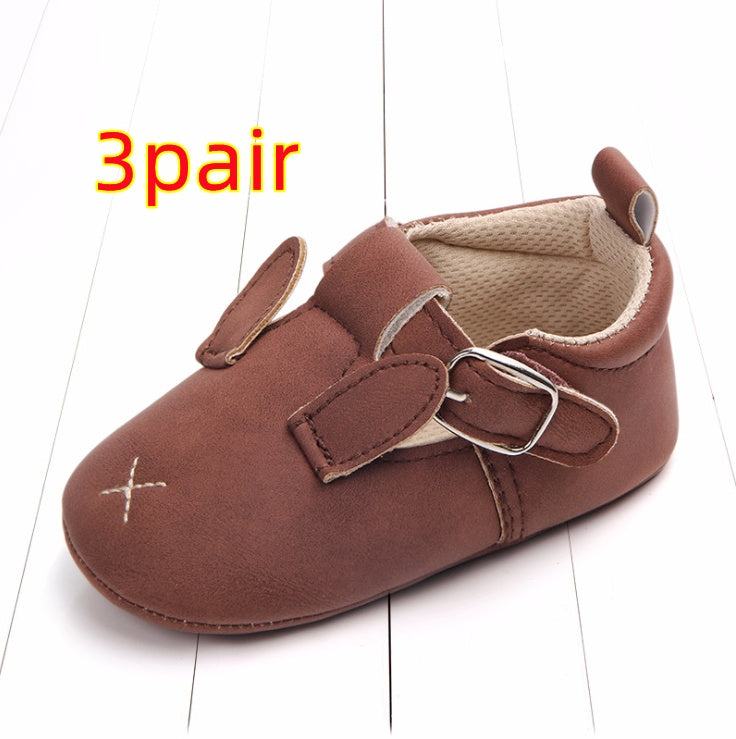 autumn cartoon animal baby shoes matte leather Animal Leather Shoes