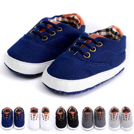 Casual Lace-Up ShoesSolid color casual lace soft bottom baby canvas shoes baby shoes toddler shoes Casual Lace Shoes