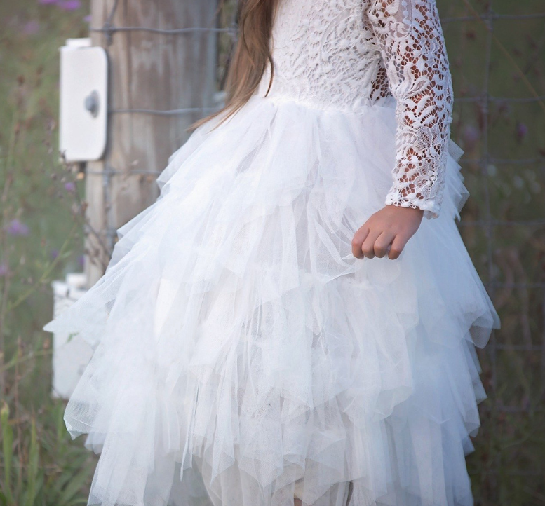 Hollow Lace Long Sleeve Princess Dress Hollow Lace Long Sleeve Princess Dress