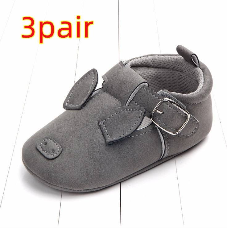 autumn cartoon animal baby shoes matte leather Animal Leather Shoes