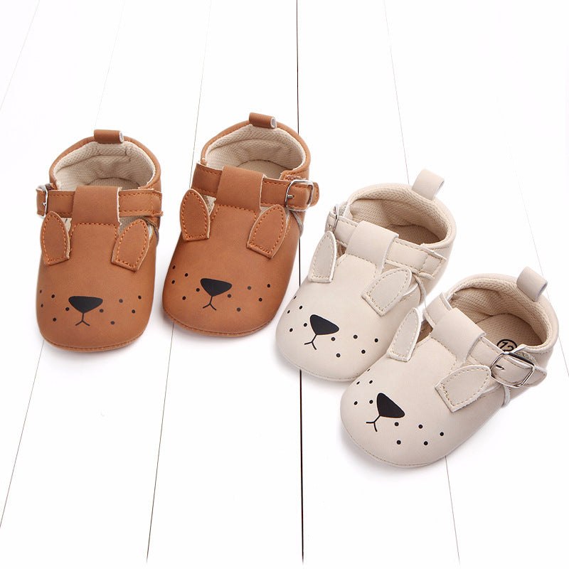 autumn cartoon animal baby shoes matte leather Animal Leather Shoes