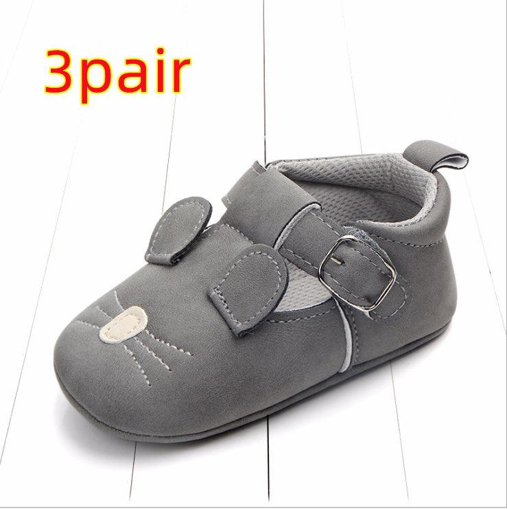 autumn cartoon animal baby shoes matte leather Animal Leather Shoes