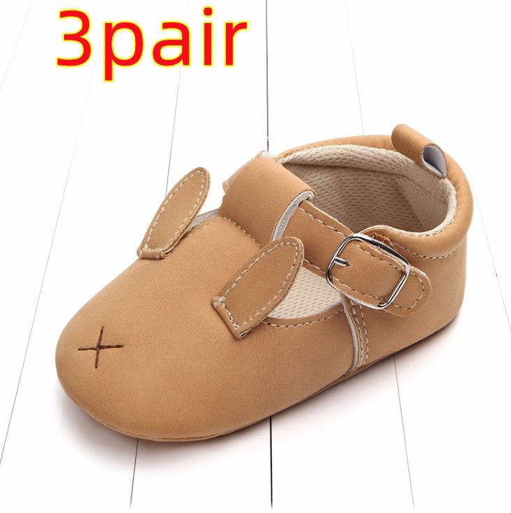 autumn cartoon animal baby shoes matte leather Animal Leather Shoes