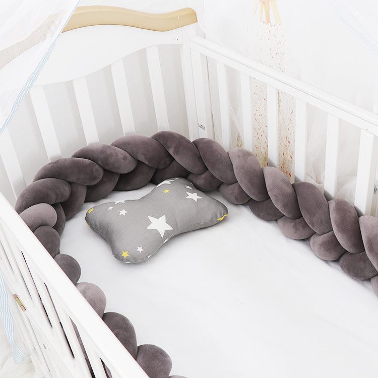 Infant cuna Bebe lit Crib Protector Cot Bumper Room Decor Braid Knot Pillow