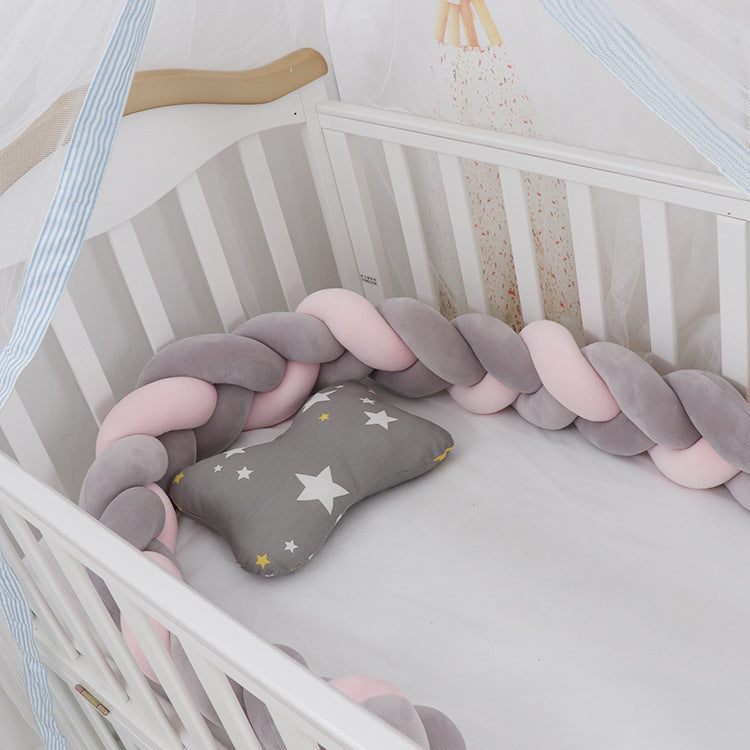 Infant cuna Bebe lit Crib Protector Cot Bumper Room Decor Braid Knot Pillow