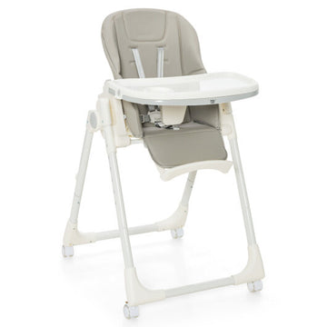 Folding High Chair Folding High Chair with Wheels - Gray