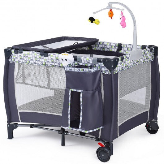 Foldable Travel Baby Crib Playpen Infant Bassinet Bed Foldable Crib Playpen