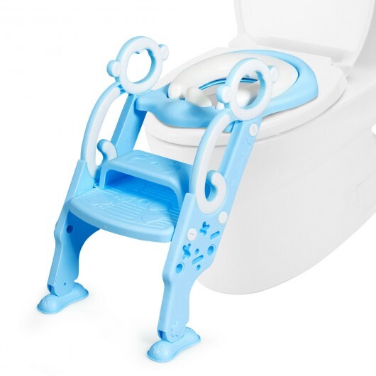 Adjustable Foldable Toddler Toilet Training Seat Chair-Blue Foldable Toilet Training Seat - Blue