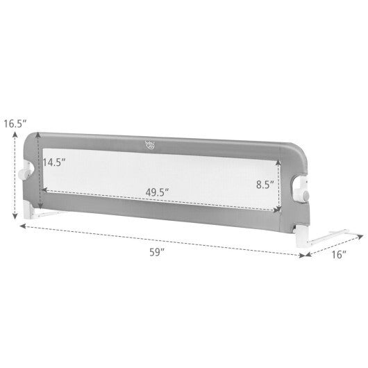 59-Inch Extra Long Bed Rail Guard-Gray Extra Long Bed Rail Guard - Gray