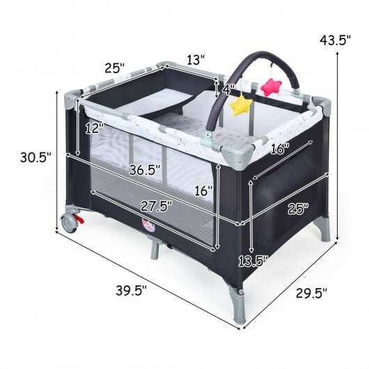 Portable Baby Playard Playpen Nursery Center Playard with Mattress