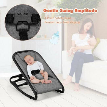 -1 Adjustable Baby Bouncer Adjustable Baby Bouncer and Rocker-Gray