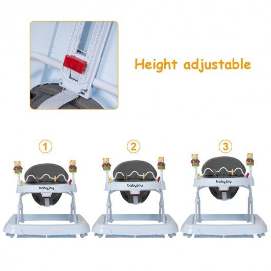 Adjustable Height Removable Folding Portable Baby Walker-Gray - Color Adjustable Height Folding Baby Walker-Gray