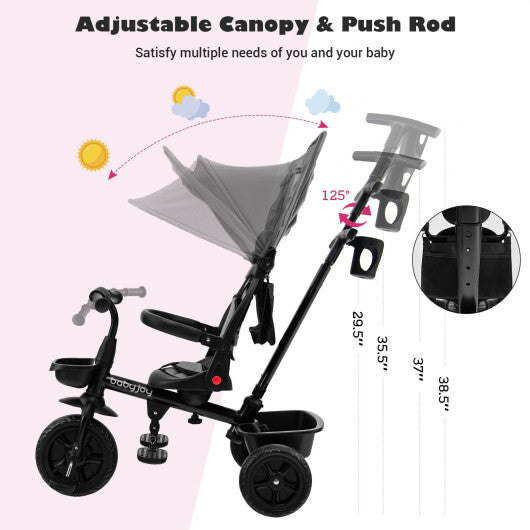 -1 Reversible Toddler Tricycle Reversible Tricycle with Adjustable Handle - Gray