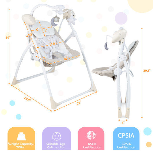 Electric Foldable Baby Rocking Chair Electric Foldable Rocking Chair-Beige