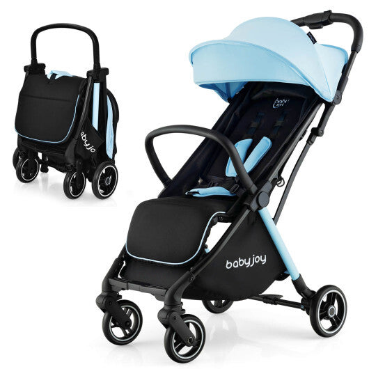 -Hand Folding Portable Lightweight Baby Stroller Portable Lightweight Stroller - Blue