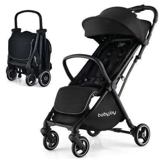 -Hand Folding Portable Lightweight Baby Stroller Portable Lightweight Stroller - Black