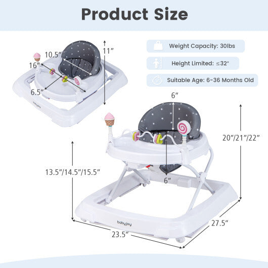 Foldable Baby Activity Walker Adjustable Baby Walker