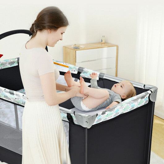 Portable Baby Playard Playpen Nursery Center Portable Playard with Changing Station