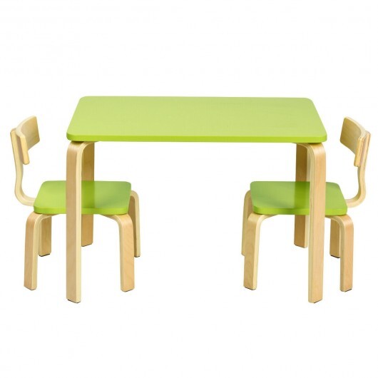 3 Piece Kids Wooden Activity Table Kids Wooden Activity Table & 2 Chairs - Green