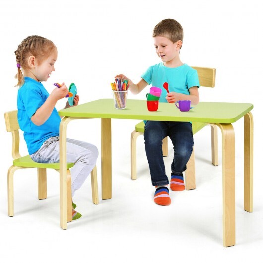 3 Piece Kids Wooden Activity Table Kids Wooden Activity Table & 2 Chairs - Green