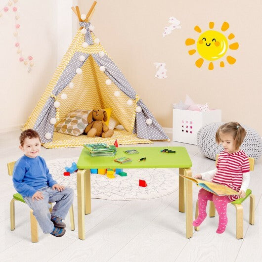 3 Piece Kids Wooden Activity Table Kids Wooden Activity Table & 2 Chairs - Green