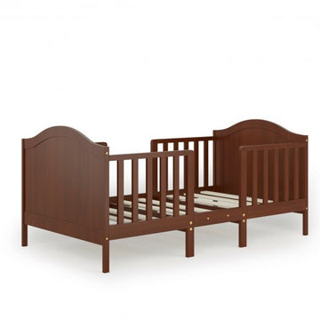 -1 Classic Convertible Wooden Toddler Bed Convertible Wooden Toddler Bed - Brown