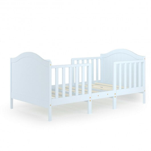 -1 Classic Convertible Wooden Toddler Bed Convertible Wooden Toddler Bed - White