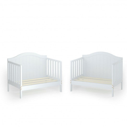 -1 Classic Convertible Wooden Toddler Bed Convertible Wooden Toddler Bed - White