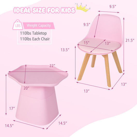 Wooden Kids Activity Table Wooden Activity Table & Chairs Set - Pink