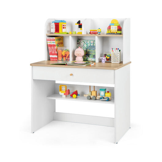 Kids Wooden Study Desk Writing Table Wooden Study Desk with Hutch