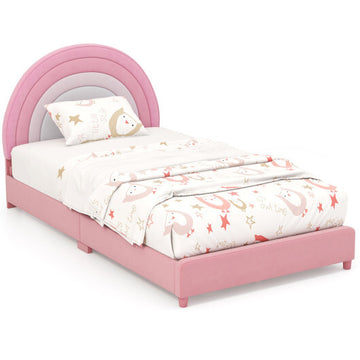 Twin Bed Frame Twin Bed Frame - White & Pink