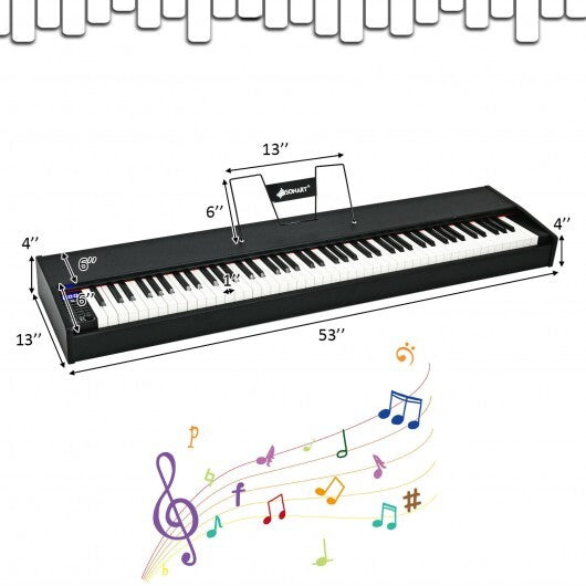 88-Key Full Size Digital Piano Weighted Keyboard Full Size Digital Piano with Sustain Pedal - White