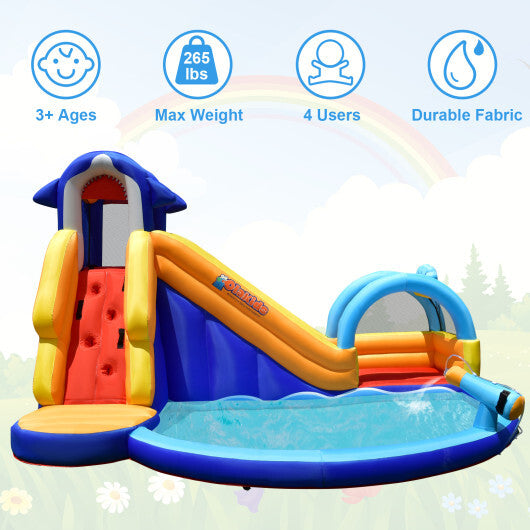 Inflatable Bouncy House Inflatable Bouncy House with Slide and Splash Pool without Blower - Co