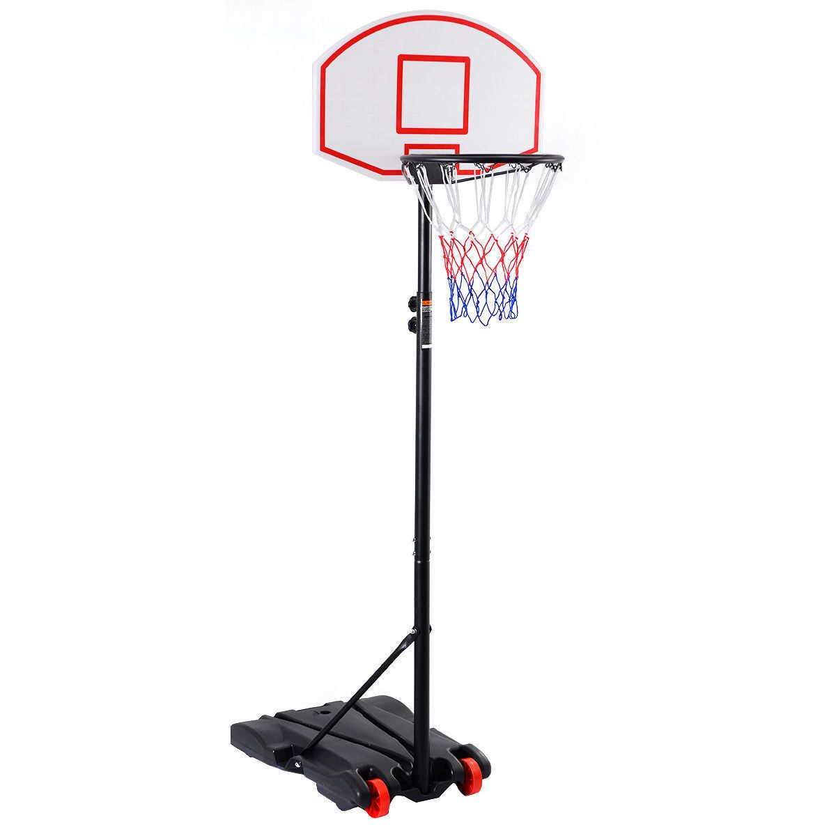 Adjustable Basketball Hoop System Stand Adjustable Basketball Hoop with Wheels - Black