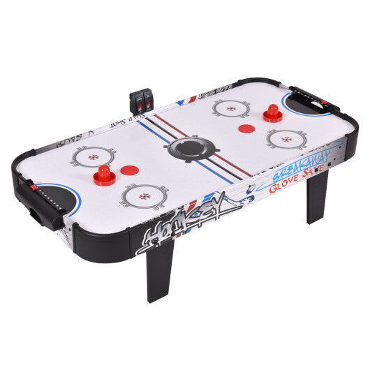 42 Inch Air Powered Hockey Table Top Scoring 2 Pushers - Color Air Powered Hockey Table with 2 Pushers-White