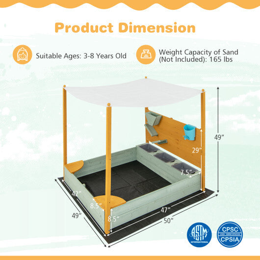 / Removable Canopy Sandbox with Canopy