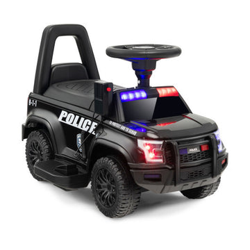 6V Kids Ride 6V Kids Ride-On Police Car with Siren-Black