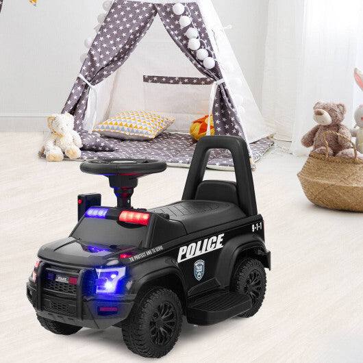 6V Kids Ride 6V Kids Ride-On Police Car with Siren-Black