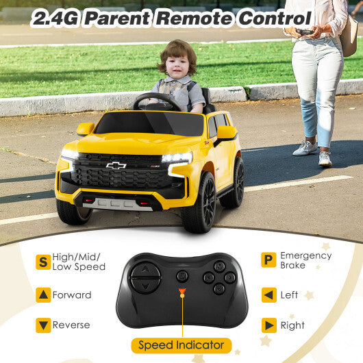 12V Kids Ride 12V Kids Ride-On Car with Remote Control-Yellow