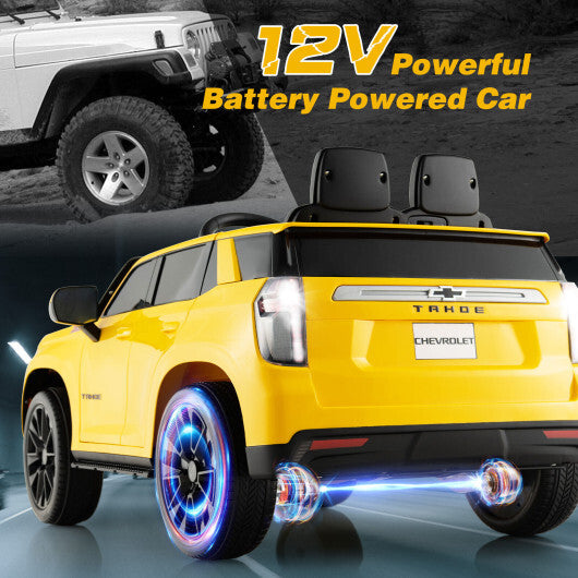 12V Kids Ride 12V Kids Ride-On Car with Remote Control-Yellow