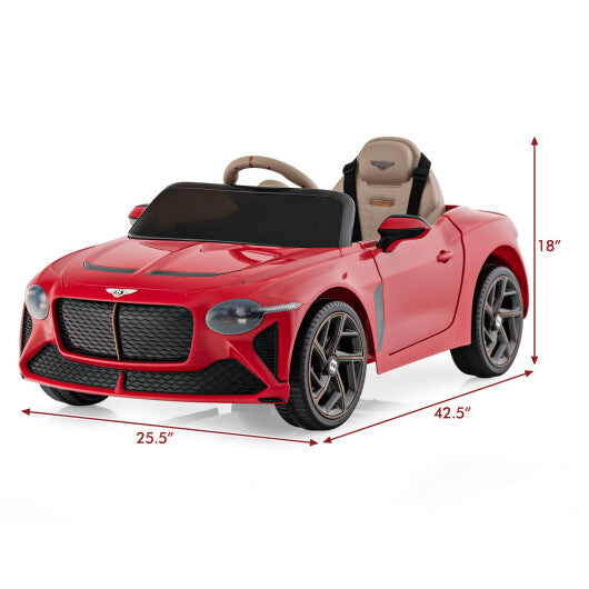 12V Battery Powered Licensed Bentley Bacalar Kids Ride- 12V Kids Ride-On Bentley Bacalar Racer Car-Red