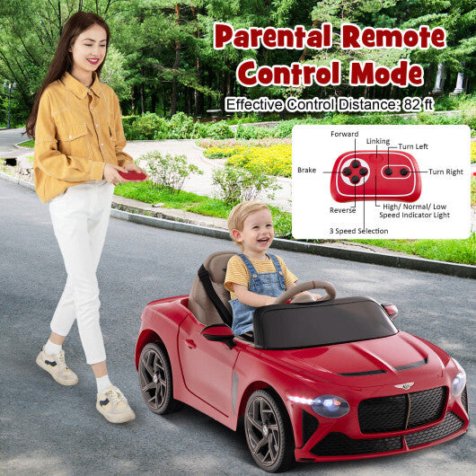 12V Battery Powered Licensed Bentley Bacalar Kids Ride- 12V Kids Ride-On Bentley Bacalar Racer Car-Red