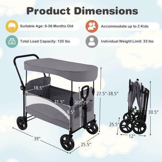 2-Seat Stroller Wagon Two-Seat Stroller Wagon - Gray