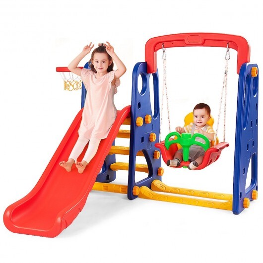 -1 Junior Children Climber Slide Playset - Color 3-in-1 Climber Slide Playset