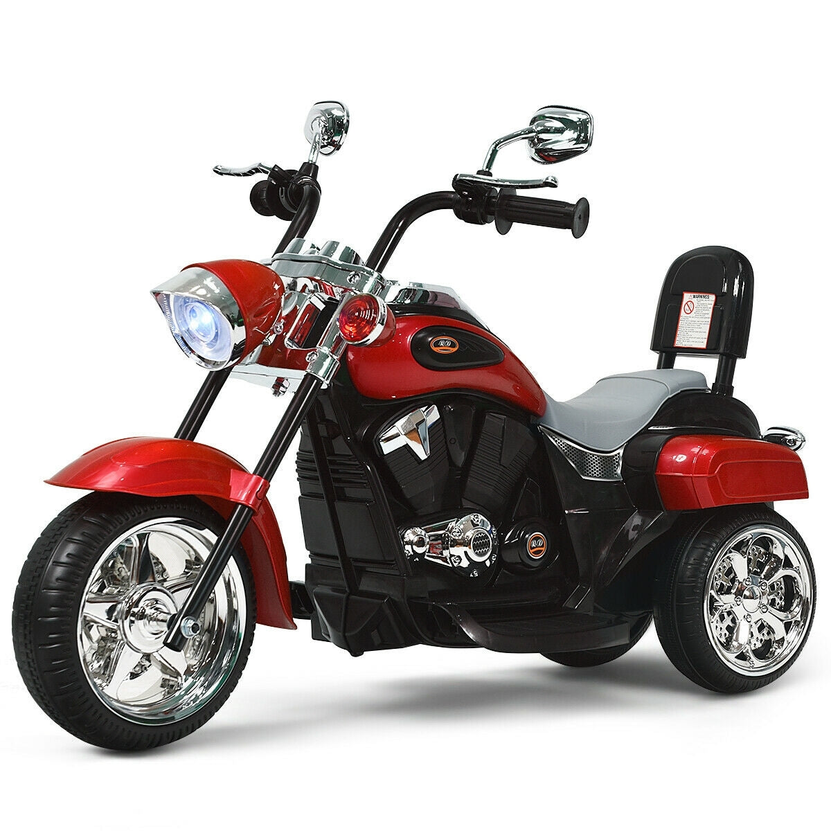 6V 3 Wheel Kids Motorcycle-Red - Color 6V Kids Motorcycle - Red