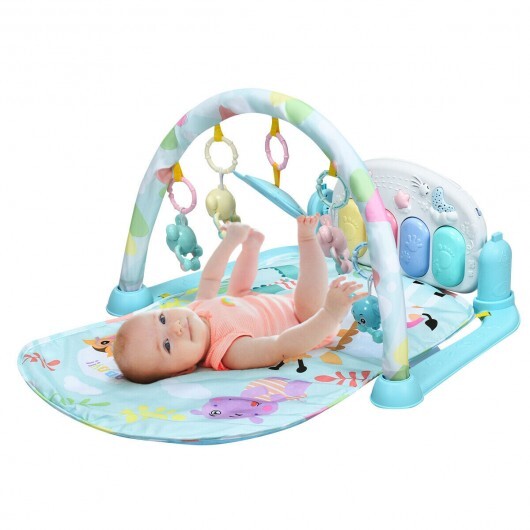 1 Fitness Music 3-in-1 Fitness Baby Gym Play Mat-Pink